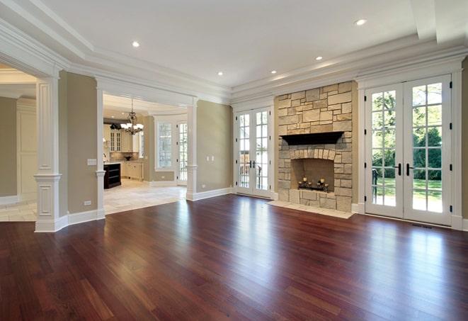 beautifully finished hardwood floors in a spacious living room